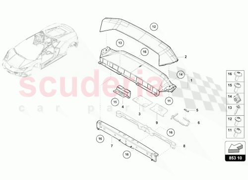 Part Diagram for Lamborghini 4T0807498C