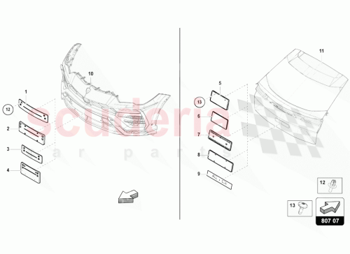 Part Diagram for Lamborghini 4M0827113B9B9