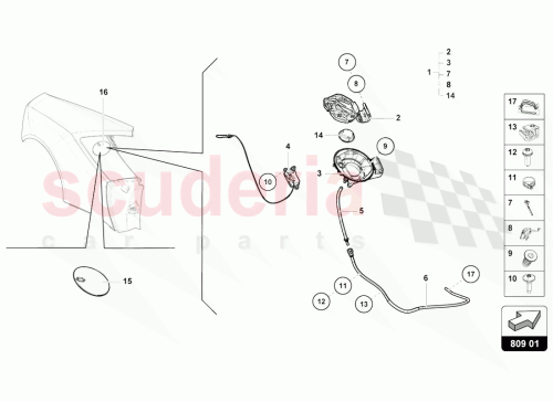 Part Diagram for Lamborghini 4T0809907B