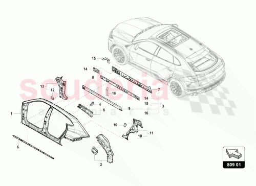 Part Diagram for Lamborghini 36A809204