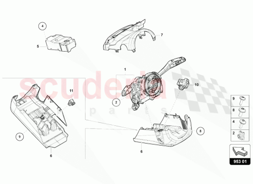 Part Diagram for Lamborghini 4M8953516C6PS