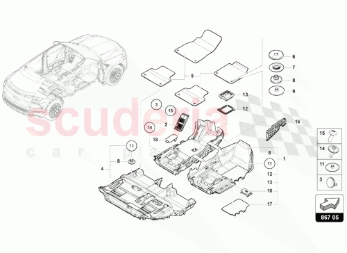 Part Diagram for Lamborghini 4M0864471A
