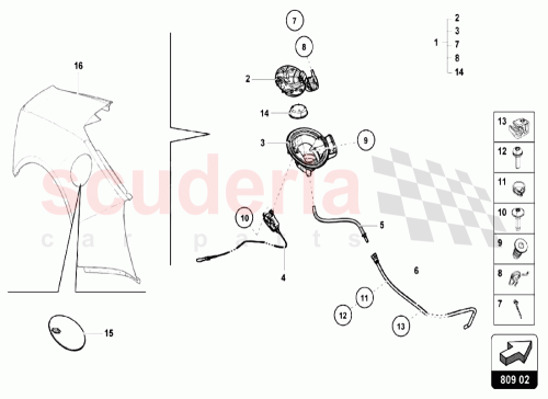 Part Diagram for Lamborghini 4T0809910