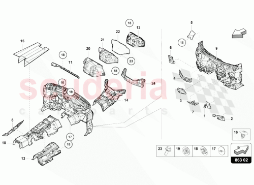 Part Diagram for Lamborghini 4M0819532A