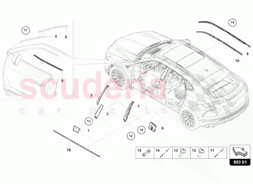 Part Diagram for Lamborghini 4ML853703A3Q7