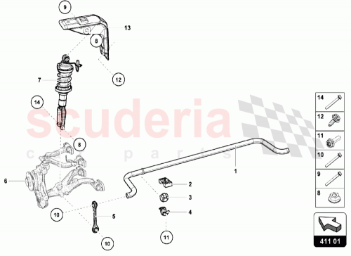 Part Diagram for Lamborghini 4S0407465