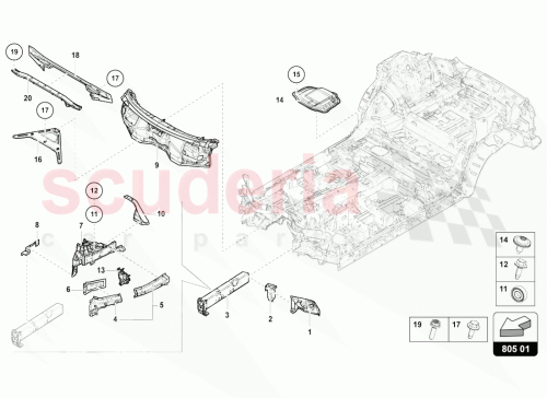 Part Diagram for Lamborghini 4ML805431