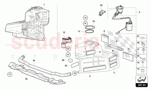 Part Diagram for Lamborghini 5C0201733A