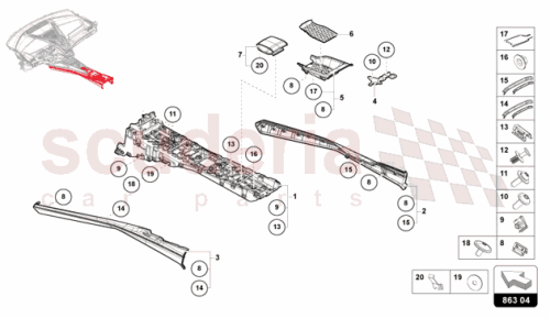 Part Diagram for Lamborghini 47B863284XZ0