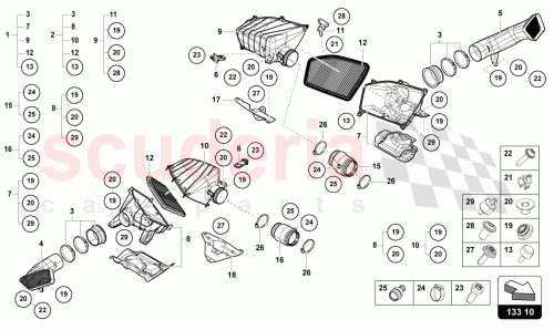 Part Diagram for Lamborghini 4T0133983