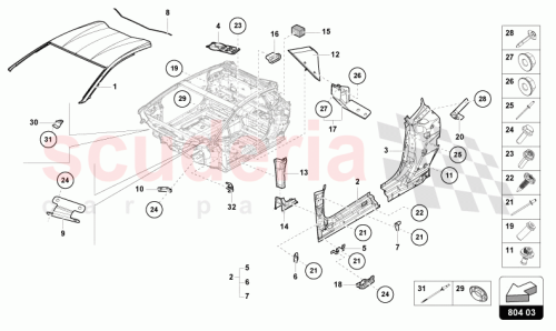 Part Diagram for Lamborghini 4T0803120B