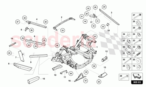 Part Diagram for Lamborghini 4T3810807A