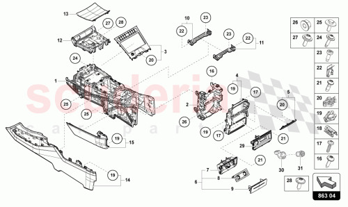 Part Diagram for Lamborghini 4ML863303B