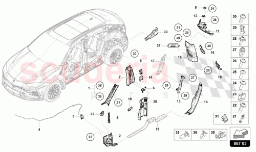 Part Diagram for Lamborghini 4ML867767E