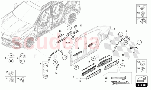Part Diagram for Lamborghini 4ML854819F