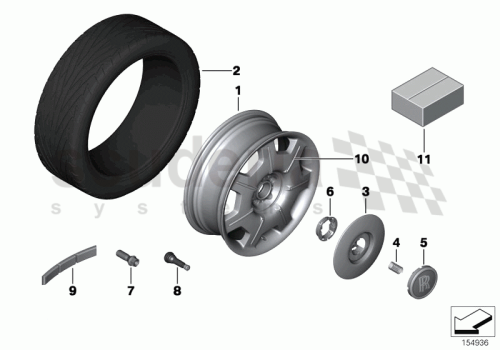 Part Diagram for Rolls Royce 3610 6891936