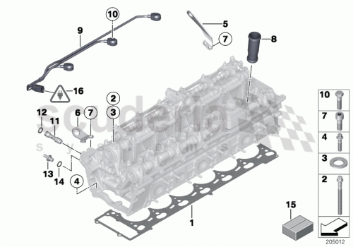 Part Diagram for Rolls Royce 11 36 7539857