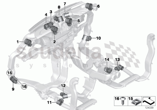 Part Diagram for Rolls Royce 64 22 0151647