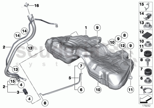 Part Diagram for Rolls Royce 16 11 7203405
