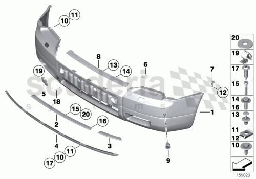 Part Diagram for Rolls Royce 51 11 7166094