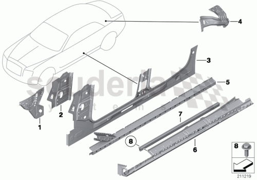 Part Diagram for Rolls Royce 41 10 7242463