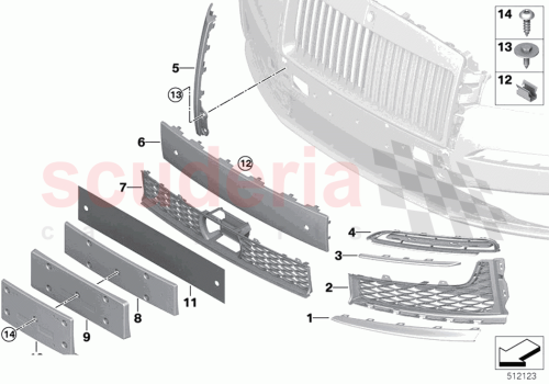 Part Diagram for Rolls Royce 51117495499