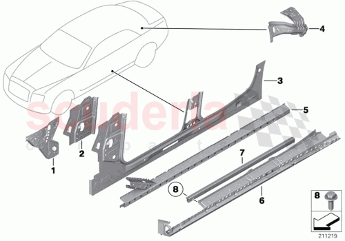 Part Diagram for Rolls Royce 41117283813